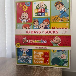 Cocomelon 10 days of socks Advent Calendar Toddler Size 2T-4T Christmas Gift Box
